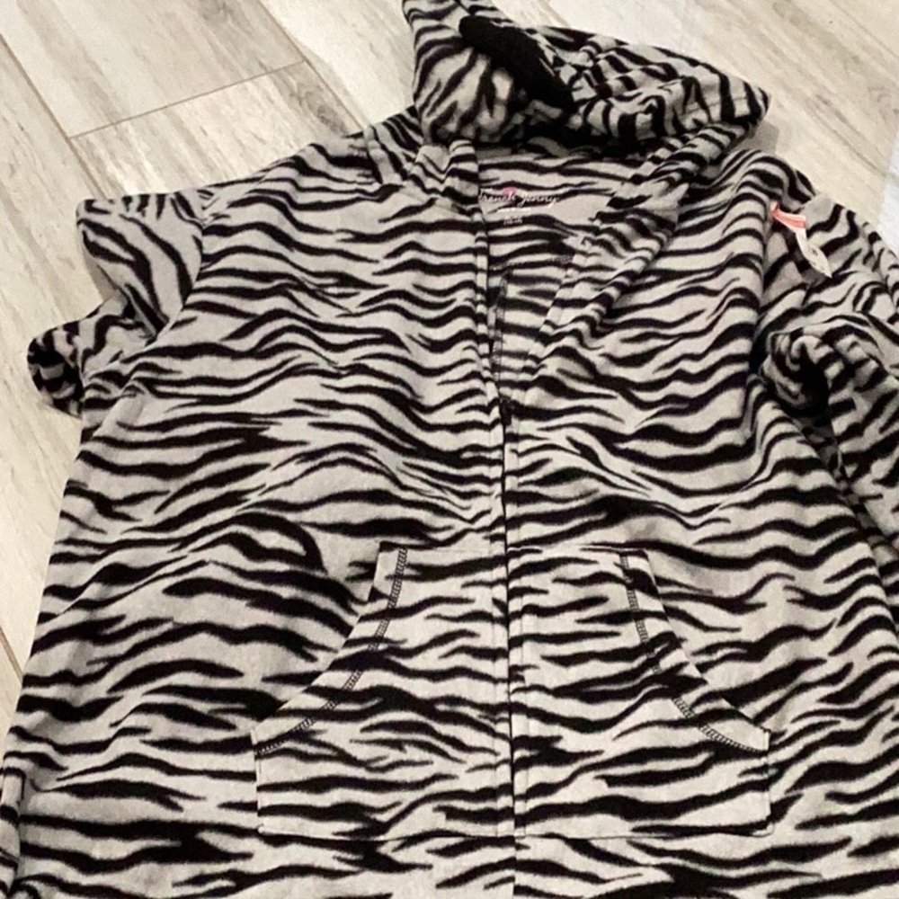 Zebra Print Hooded Jacket